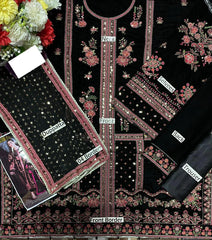 Aneelas - 3PC Velvet Embroidered Suit