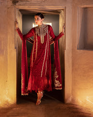 Azure Chiffon Unstitched 3Piece Dress