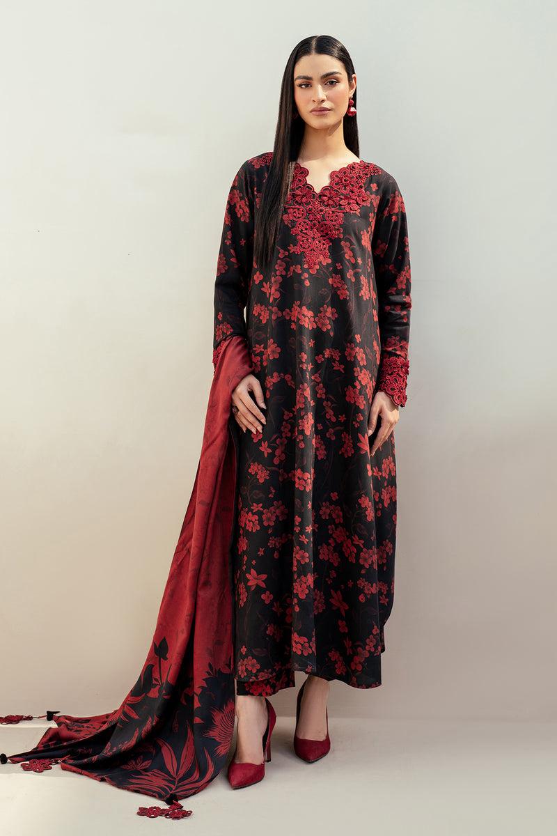 Baroque Black Digital Printed Lawn Dress