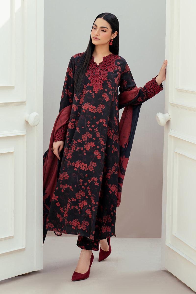 Baroque Black Digital Printed Lawn Dress