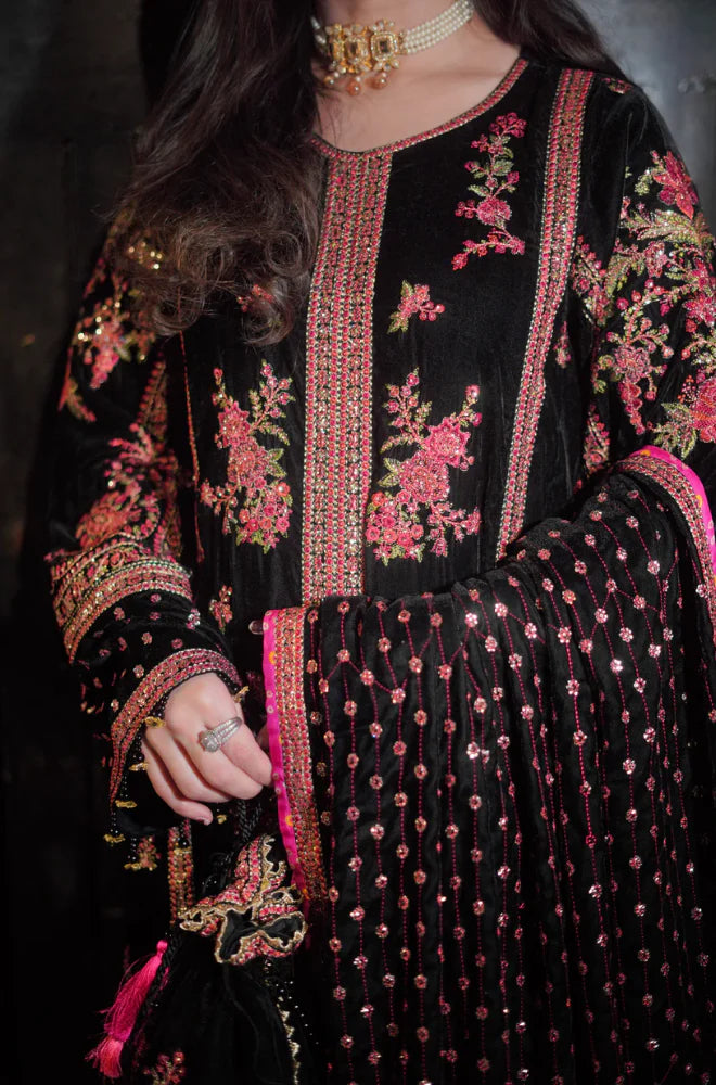 Aneelas - 3PC Velvet Embroidered Suit