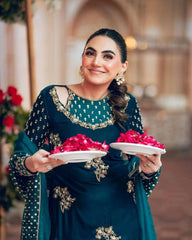 Afrozeh zinc micro velvet suit unstitched