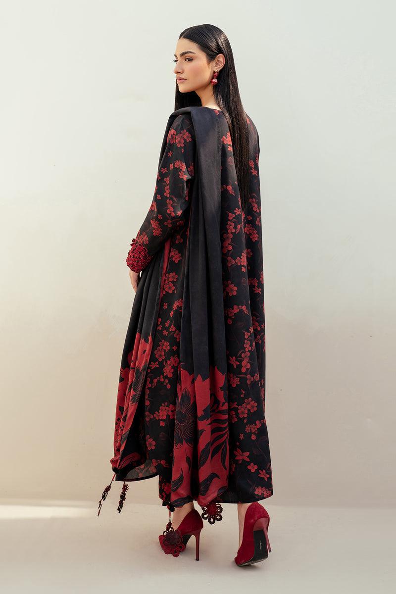 Baroque Black Digital Printed Lawn Dress